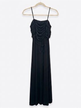 Vtg 1982 Joy Stevens Black Ruched Maxi Dress | Judy’s Boutique | Size 3/4